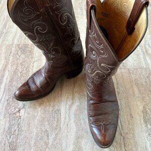Men's Tony Lama Brown Western Cowboy Boots Style H2068, '92 Size: Mens 9C